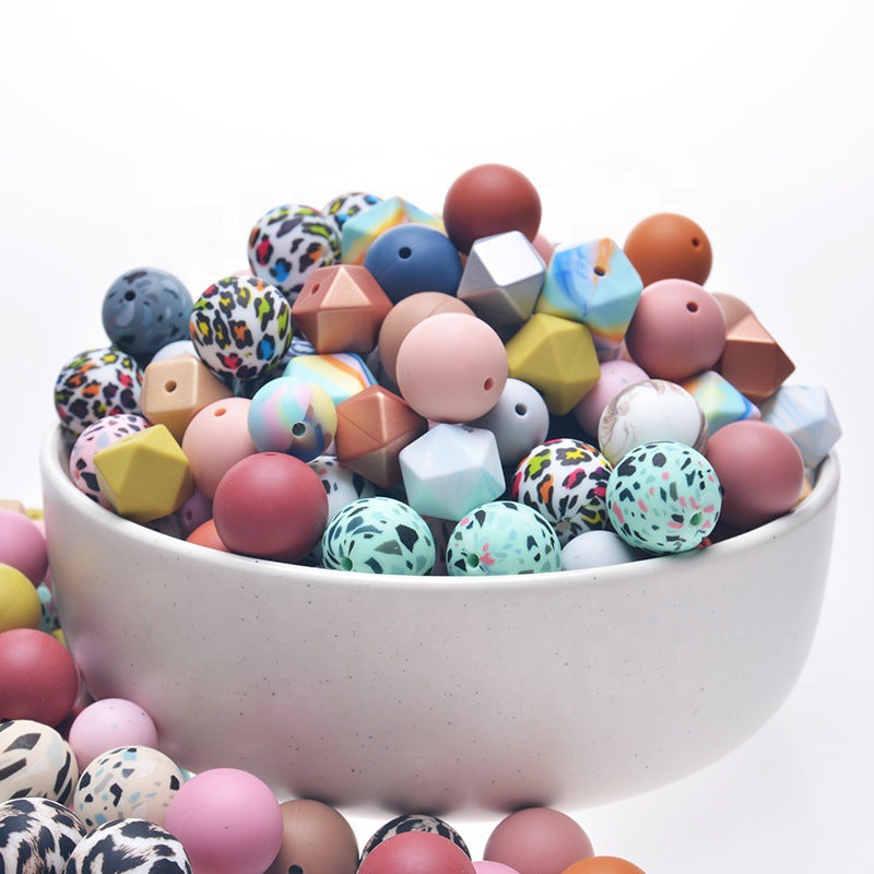 Wholesale 50pcs Silicone Molars 15MM Color Round Beads